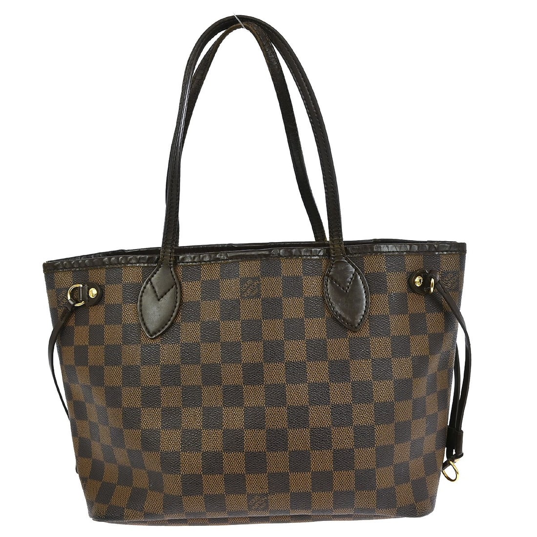 Louis Vuitton Neverfull PM Tote Damier Canvas Brown Handbag N51109: Louis Vuitton Neverfull PM Tote Damier Canvas Brown Handbag N51109 This Louis Vuitton Neverfull PM tote handbag features the signature Damier canvas leather exterior in brown with a check pattern and 