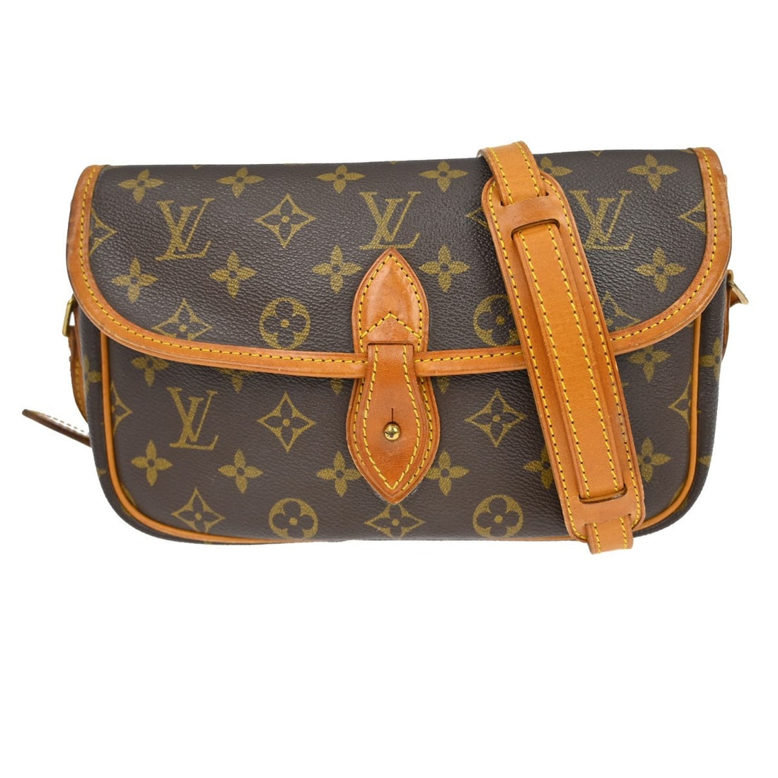 Louis Vuitton Gibeciere PM Monogram Canvas Brown Medium Shoulder Bag M42248: Louis Vuitton Gibeciere PM Monogram Canvas Brown Medium Shoulder Bag M42248 This Louis Vuitton Gibeciere PM shoulder bag features the iconic monogram canvas with leather trim. Designed in a medium siz