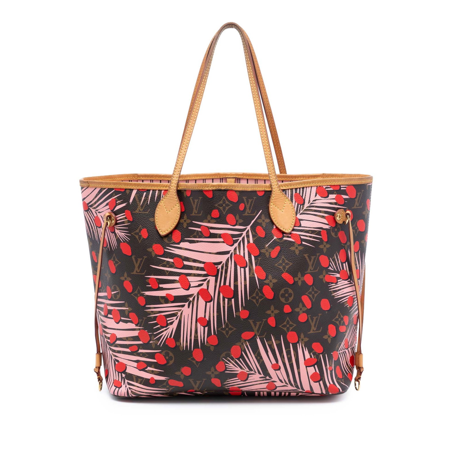 Louis Vuitton Neverfull MM Monogram Jungle Dots Canvas Tote Bag: Louis Vuitton Neverfull MM Monogram Jungle Dots Canvas Tote Bag This Louis Vuitton Monogram Jungle Dots Neverfull MM features a printed monogram canvas body with an eye-catching jungle dot pattern. It