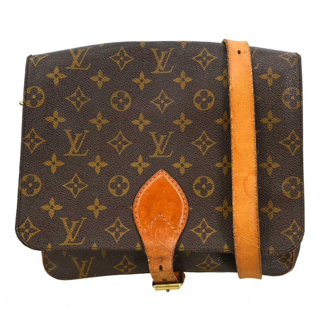 Louis Vuitton Cartouchiere GM Monogram Canvas Brown Shoulder Bag M51252: Louis Vuitton Cartouchiere GM Monogram Canvas Brown Shoulder Bag M51252 This Louis Vuitton Cartouchiere GM shoulder bag features the iconic monogram canvas and leather exterior with a brown crossbody 