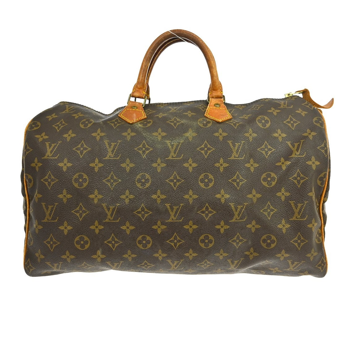 Louis Vuitton Speedy 40 Monogram Canvas Large Duffle Bag M41522: Louis Vuitton Speedy 40 Monogram Canvas Large Duffle Bag M41522 This Louis Vuitton Speedy 40 duffle handbag features the iconic brown Monogram canvas leather exterior with double handles and a zip clo