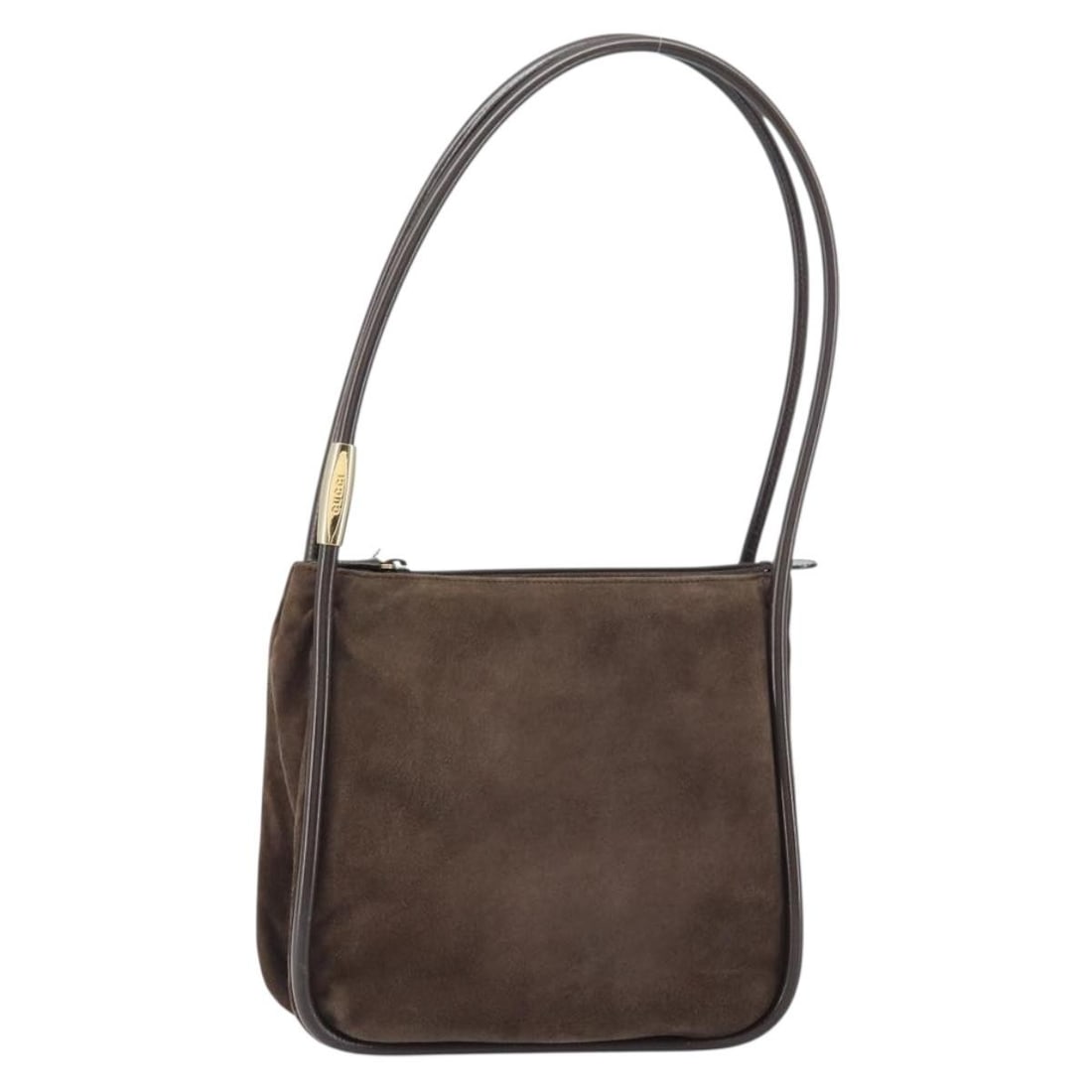GUCCI Brown Gold Suede Shoulder Bag 000 2855 0550 0 Auth Italy: GUCCI Brown Gold Suede Shoulder Bag 000 2855 0550 0 Auth Italy This authentic GUCCI shoulder bag is a stylish blend of brown suede and gold accents, crafted in Italy. Measuring approximately 9.4 inche