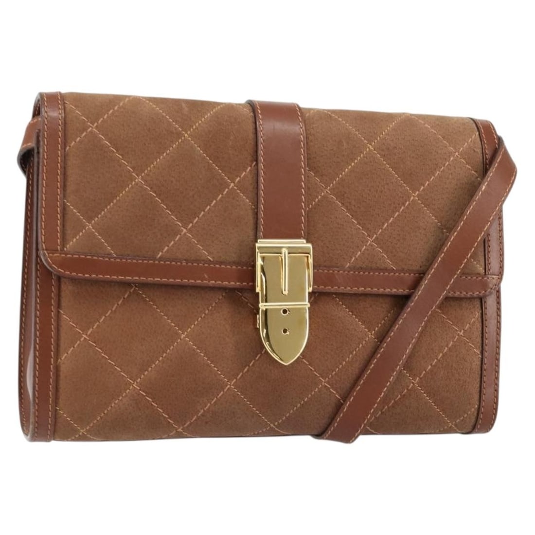 GUCCI Brown Suede Shoulder Bag Gold Accents Auth 146416 Italy: GUCCI Brown Suede Shoulder Bag Gold Accents Auth 146416 Italy This authentic GUCCI shoulder bag is a stylish choice for any occasion. Crafted in Italy from soft brown suede, it features elegant gold a