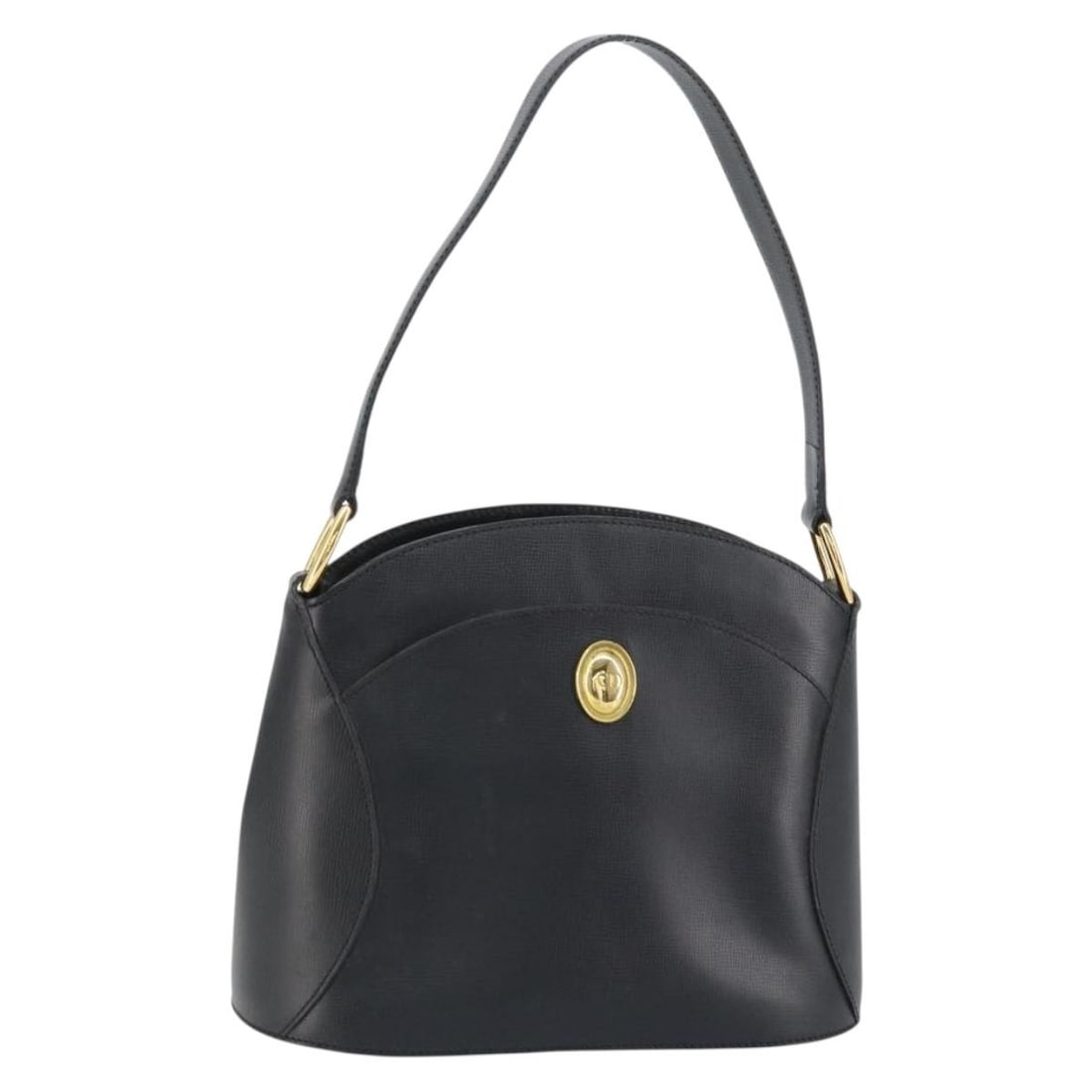 Christian Dior Black Leather Shoulder Bag with Gold Accents: Christian Dior Black Leather Shoulder Bag with Gold Accents This Christian Dior shoulder bag is crafted from leather in black and gold tones. Designed in France, it features a structured silhouette wi