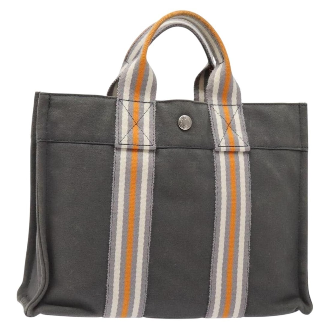 HERMES Fourre Tout PM Hand Bag Silver Gray Canvas Made in France (1 of 18)