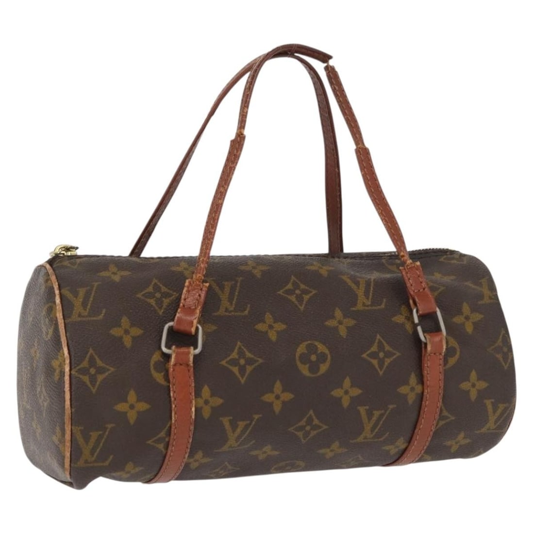 Louis Vuitton Papillon 26 Monogram Canvas M51386 Handbag: Louis Vuitton Papillon 26 Monogram Canvas M51386 Handbag This is a Louis Vuitton Papillon 26 handbag crafted from signature Monogram canvas. The bag features a cylindrical shape, leather handles, and 