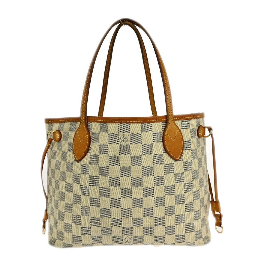 Louis Vuitton Damier Azur Neverfull Tote Bag N51110 Vintage: Louis Vuitton Damier Azur Neverfull Tote Bag N51110 Vintage This Louis Vuitton Damier Azur tote bag is a stylish medium-sized accessory that embodies luxury and practicality. Crafted from Damier canva