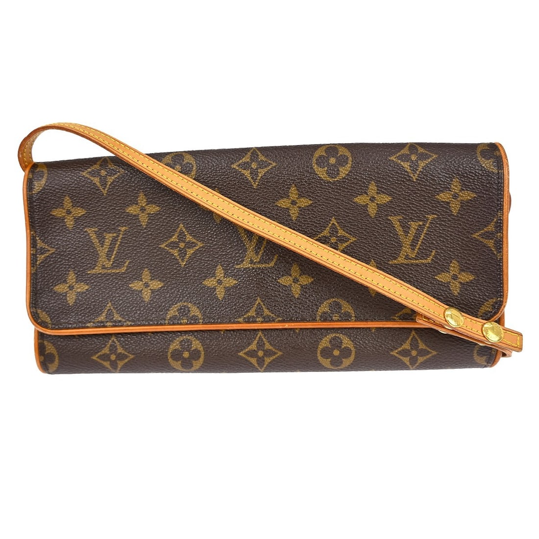 Louis Vuitton Pochette Twin GM Monogram Canvas Medium Crossbody Handbag: Louis Vuitton Pochette Twin GM Monogram Canvas Medium Crossbody Handbag This Louis Vuitton Pochette Twin GM crossbody bag features the iconic monogram canvas leather exterior with a classic brown colo