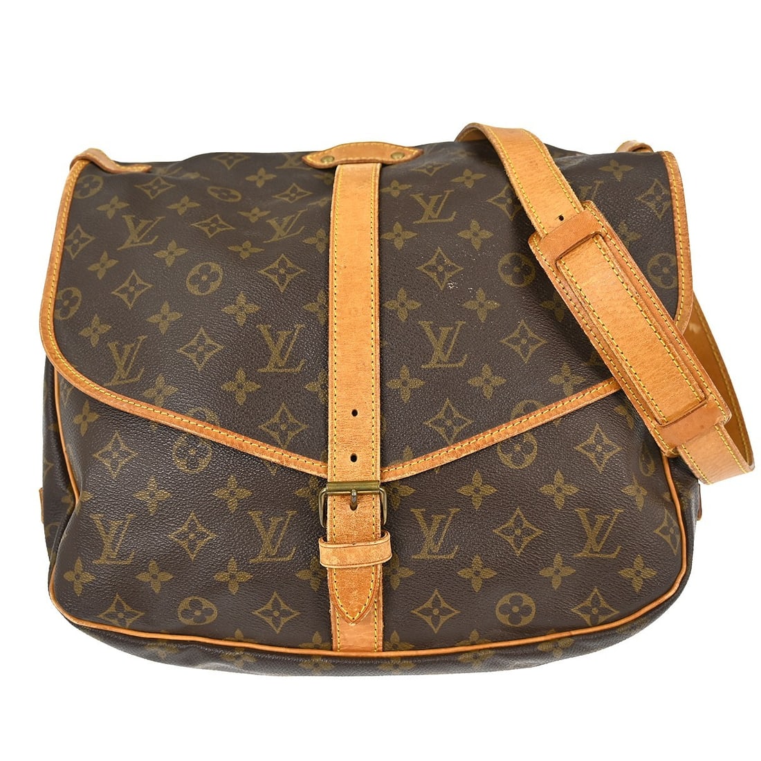 Louis Vuitton Saumur 35 Monogram Canvas Medium Shoulder Bag M42254: Louis Vuitton Saumur 35 Monogram Canvas Medium Shoulder Bag M42254 This Louis Vuitton Saumur 35 messenger shoulder bag features the iconic Monogram canvas leather exterior with brown leather trim and 