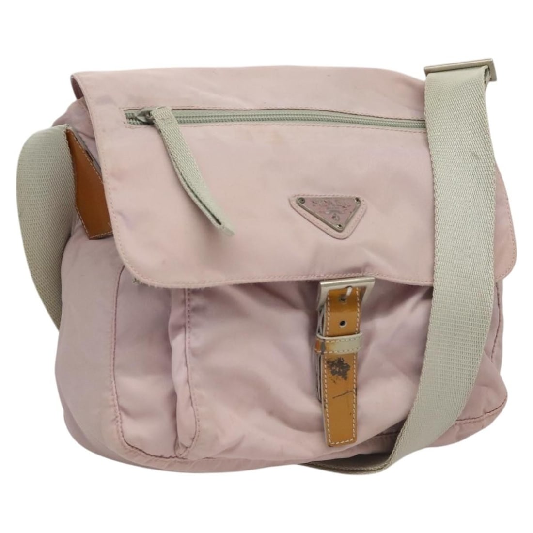 Prada Pink Gray Silver Nylon Shoulder Bag Italy: Prada Pink Gray Silver Nylon Shoulder Bag Italy This PRADA shoulder bag features a stylish combination of pink, gray, and silver nylon. Designed for women, the bag offers an adjustable shoulder strap 