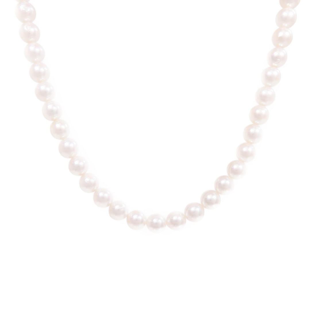 Silver Pearl Necklace by JEWELRY: Silver Pearl Necklace by JEWELRY This women's necklace features a silver-tone finish with a pearl-inspired design. Crafted from non-specified materials, it offers a stylish look suitable for various o