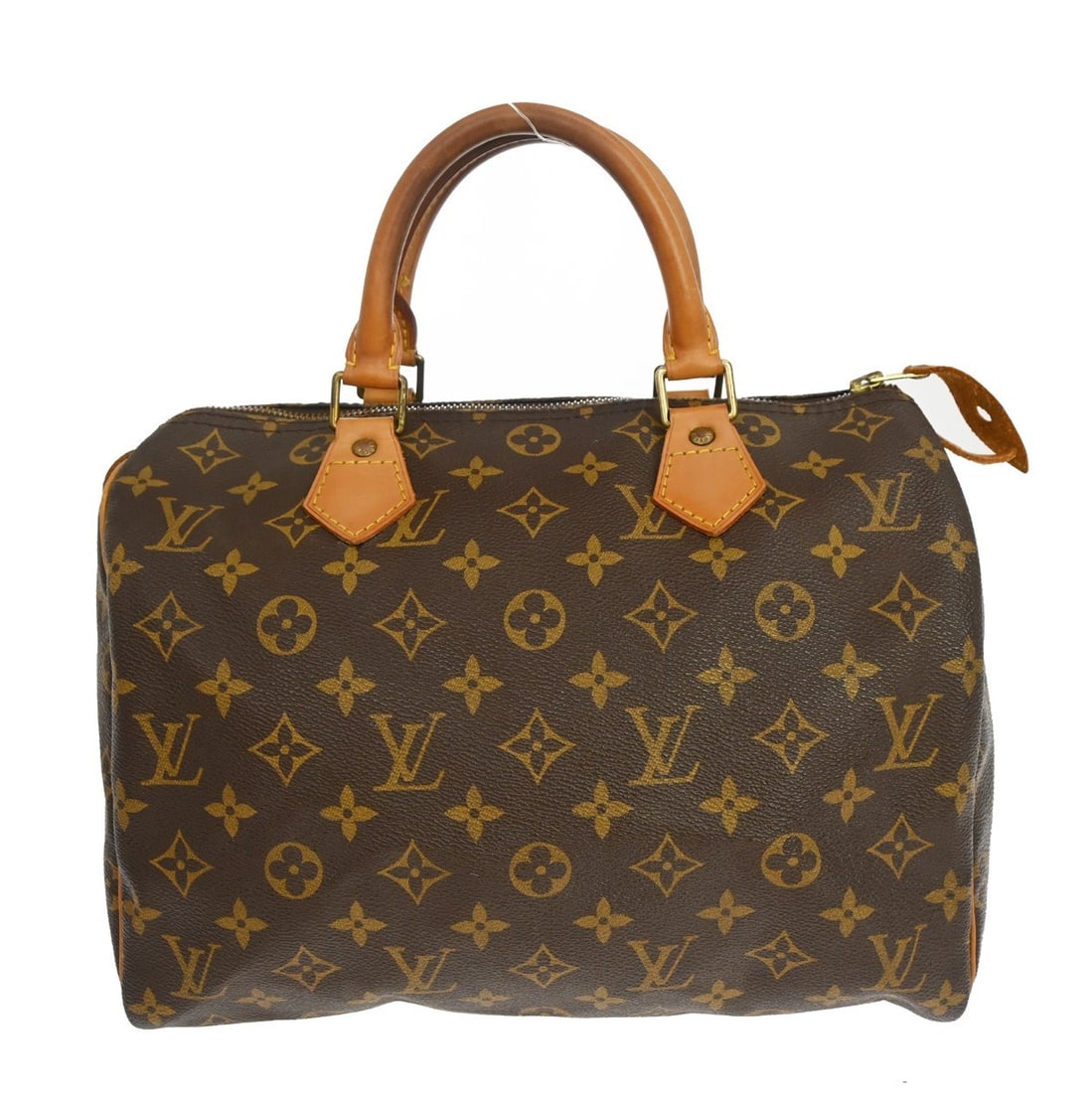 Louis Vuitton Speedy Monogram Canvas Brown 30cm Satchel Bag: Louis Vuitton Speedy Monogram Canvas Brown 30cm Satchel Bag This Louis Vuitton Speedy handbag features the iconic monogram canvas in brown, designed for women. The bag shows signs of use with scratche