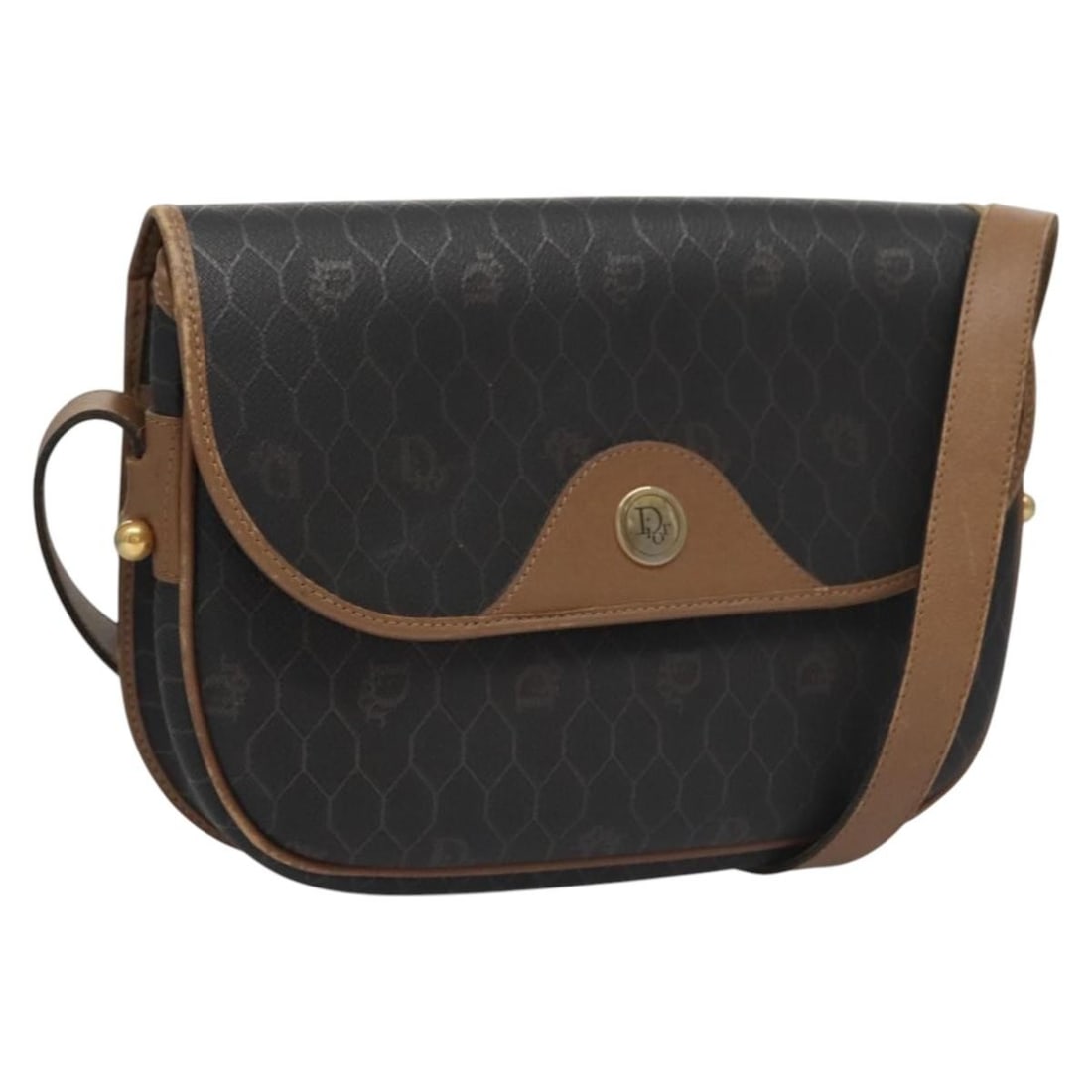Christian Dior Black Honeycomb PVC Leather Shoulder Bag France: Christian Dior Black Honeycomb PVC Leather Shoulder Bag France This Christian Dior shoulder bag features a honeycomb canvas and PVC leather exterior in black. Designed for women, it is made in France 