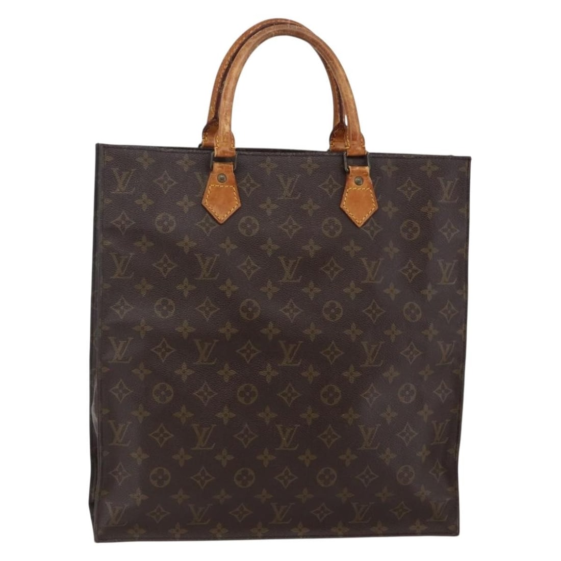 LOUIS VUITTON Monogram Sac Plat Hand Bag M51140 Made in France: LOUIS VUITTON Monogram Sac Plat Hand Bag M51140 Made in France This authentic Louis Vuitton Monogram Sac Plat Hand Bag showcases the brand's iconic monogram canvas in a classic design. Crafted in Fran