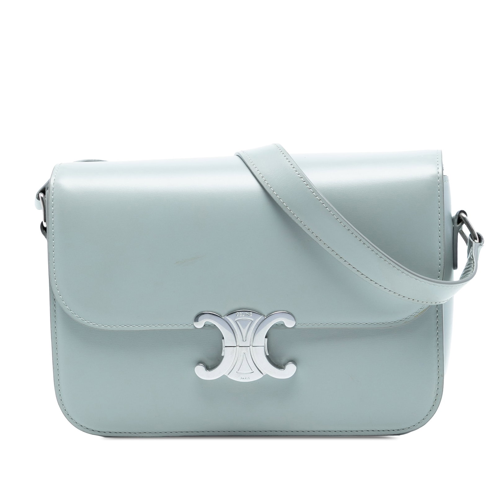 Celine Classique Triomphe Blue Calfskin Leather Crossbody Bag (1 of 7)