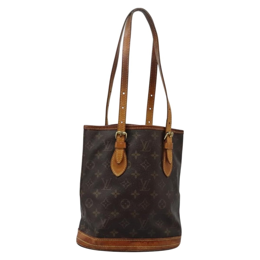 Louis Vuitton Bucket PM Monogram Canvas M42238 Shoulder Bag France: Louis Vuitton Bucket PM Monogram Canvas M42238 Shoulder Bag France This Louis Vuitton Monogram Bucket PM shoulder bag is crafted from signature monogram canvas and features an adjustable shoulder stra