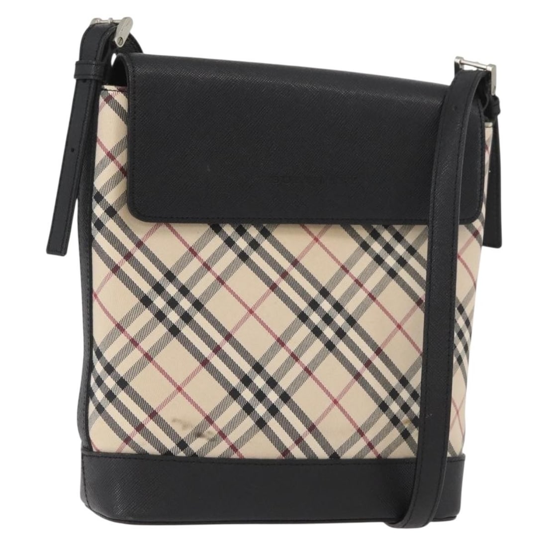 Burberry Canvas Nova Check Women's Shoulder Bag in Beige and Silver: Burberry Canvas Nova Check Women's Shoulder Bag in Beige and Silver This Burberry Nova Check shoulder bag features a beige and silver canvas exterior and is designed for women. The bag includes an adj