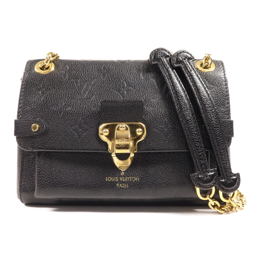 LOUIS VUITTON Vavin PM Shoulder Bag Monogram Empreinte Black GHW: LOUIS VUITTON Vavin PM Shoulder Bag Monogram Empreinte Black GHW This authentic Louis Vuitton Vavin PM Shoulder Bag is a sophisticated accessory made from premium calfskin leather in a sleek black col