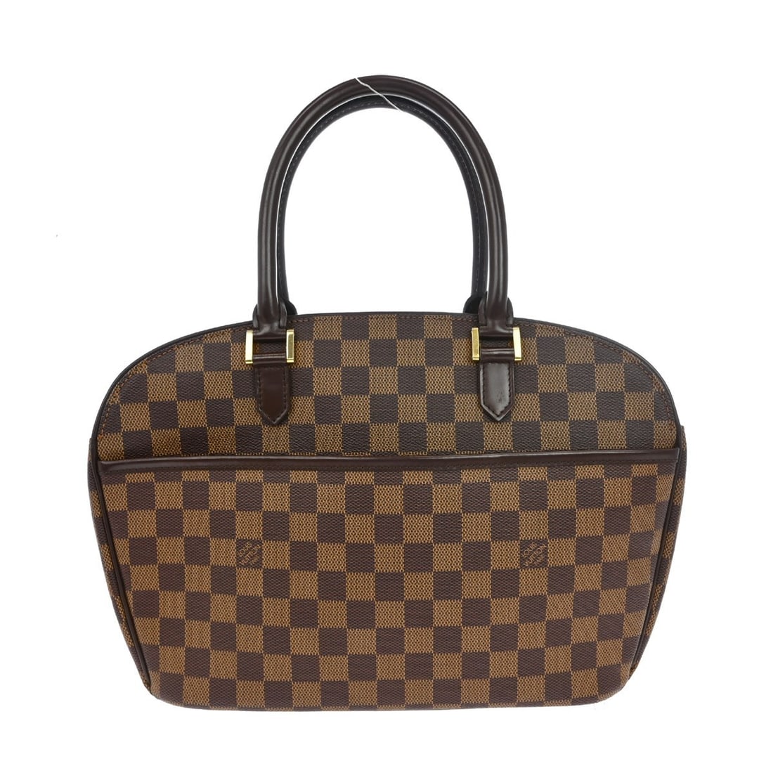 Louis Vuitton Sarria Horizontal Damier Ebene Canvas Medium Brown Handbag: Louis Vuitton Sarria Horizontal Damier Ebene Canvas Medium Brown Handbag This Louis Vuitton Sarria Horizontal handbag features the classic Damier Ebene pattern and is crafted from leather Damier canva