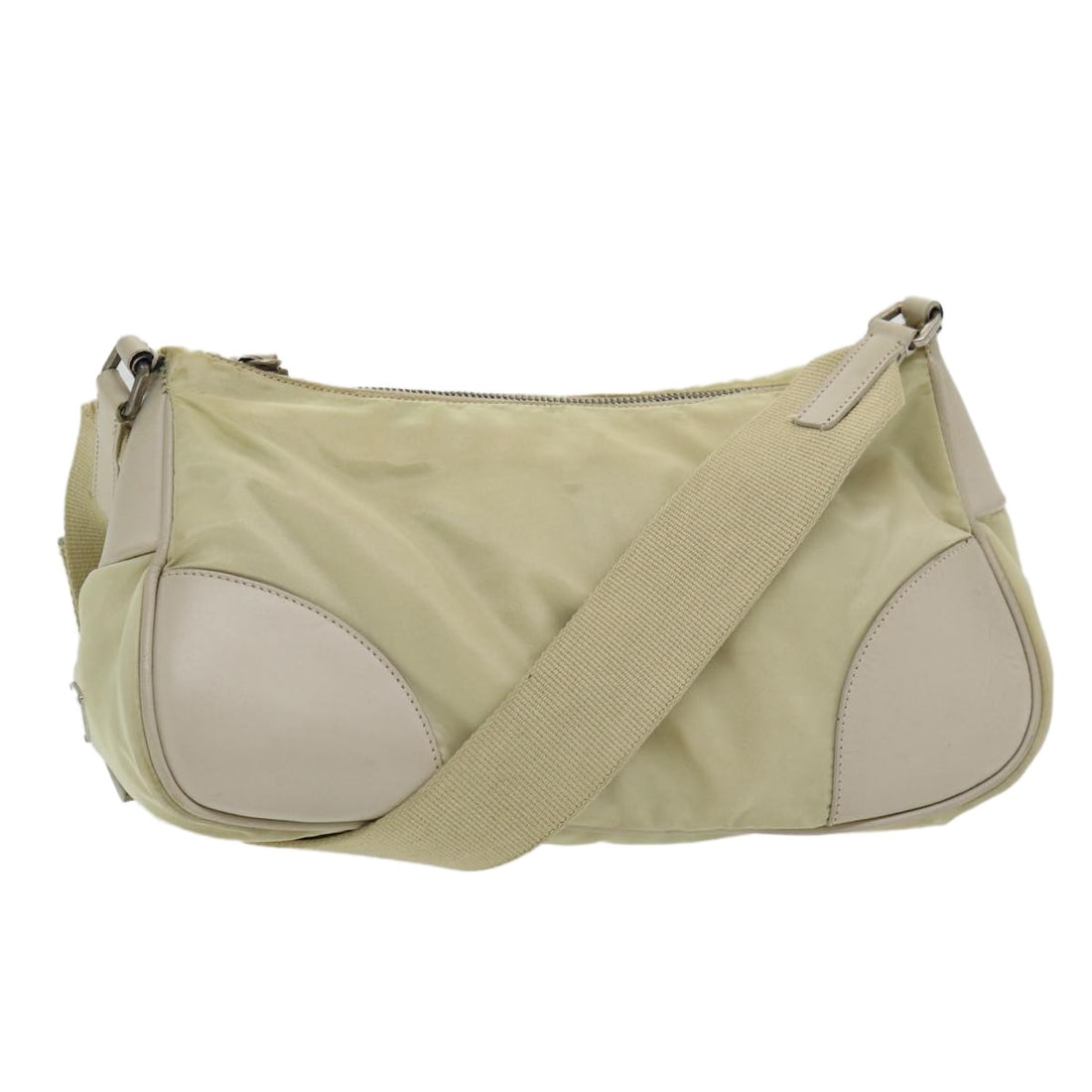 Prada Nylon White Silver Women Shoulder Bag Italy: Prada Nylon White Silver Women Shoulder Bag Italy This PRADA shoulder bag features a white and silver nylon exterior with silver-tone accents, offering a modern and versatile look. Made in Italy, the 
