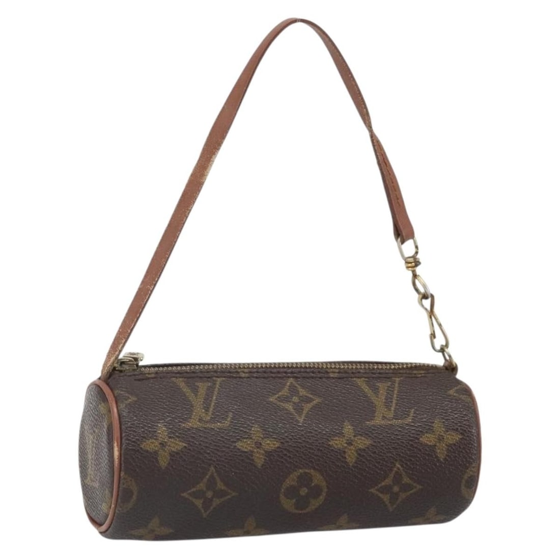 Louis Vuitton Monogram Canvas Papillon Small Pouch Made in France: Louis Vuitton Monogram Canvas Papillon Small Pouch Made in France Louis Vuitton Monogram Papillon pouch crafted from monogram canvas with a compact design. This pouch features signs of heavy use inclu