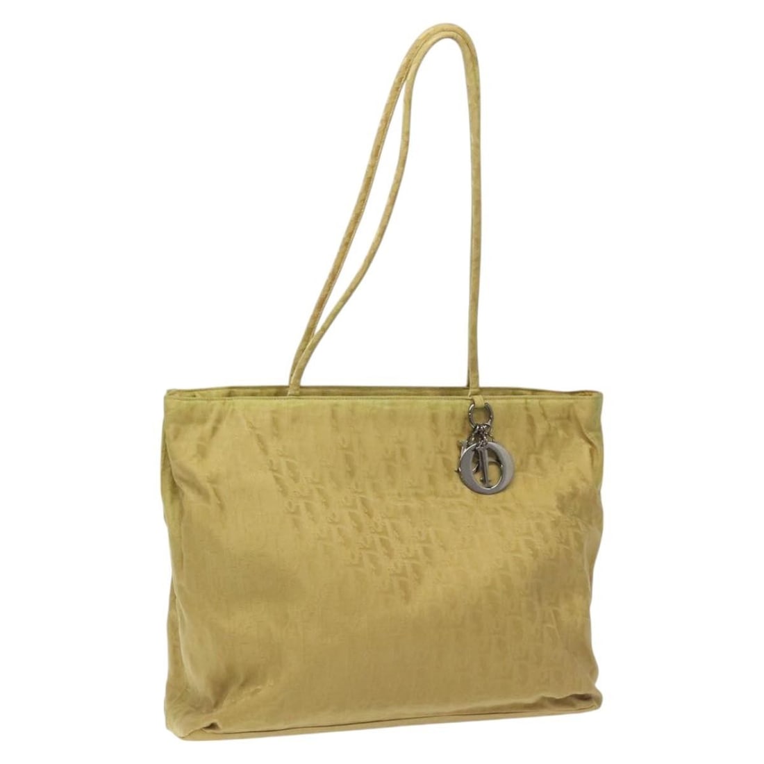 Yellow Trotter Canvas Christian Dior Tote Bag with Charm (1 of 18)
