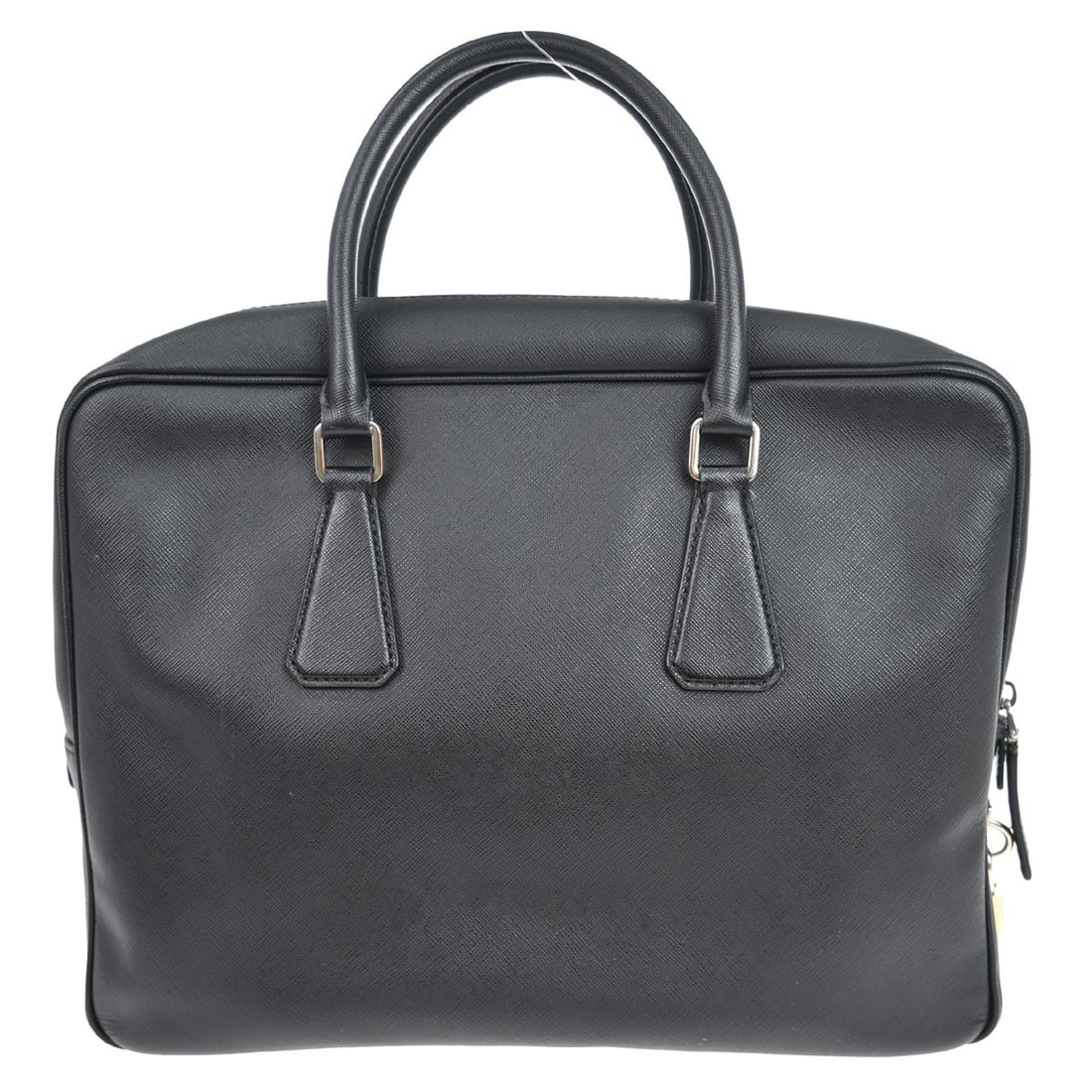 Prada Large Black Leather Top Handle Bag for Women: Prada Large Black Leather Top Handle Bag for Women This Prada black leather top handle bag offers a stylish and versatile option for casual occasions. Designed for women, it features a large size with