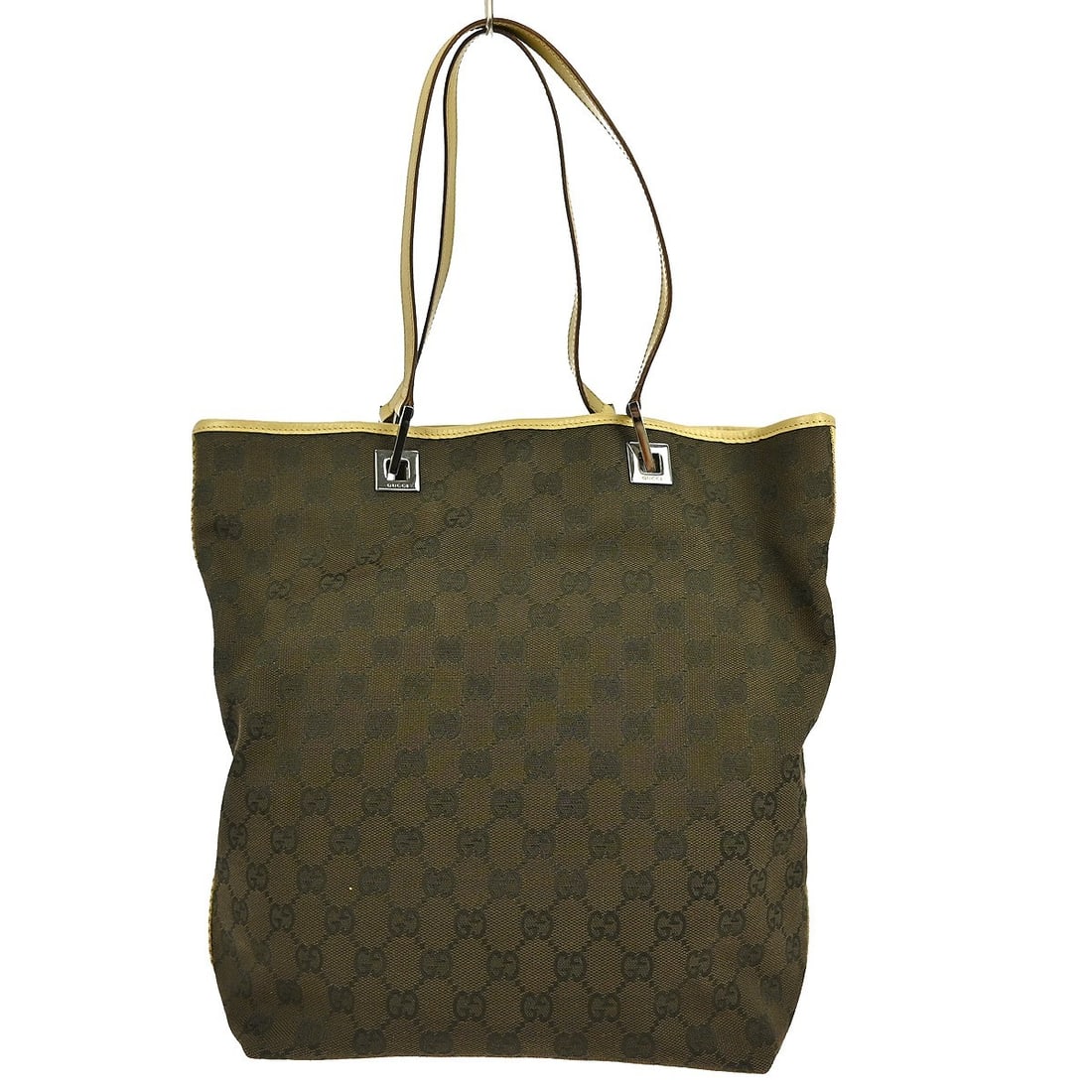 Gucci GG Canvas Leather Tote Handbag Brown Large: Gucci GG Canvas Leather Tote Handbag Brown Large This Gucci GG Tote Handbag features the iconic brown canvas and leather exterior with the signature GG pattern. Designed in a large size, it offers amp