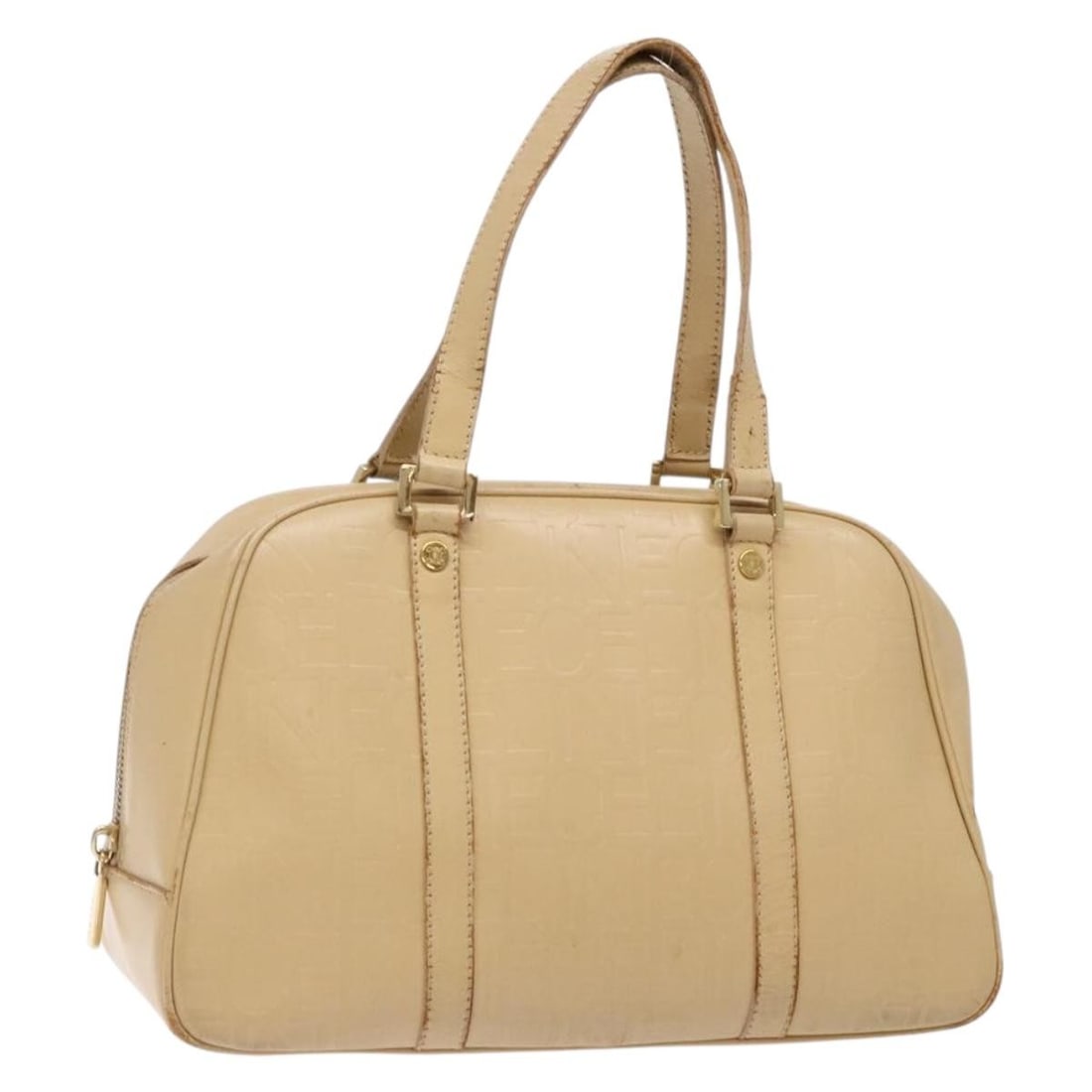 CELINE Beige Gold Leather Handbag Made in Italy Auth CE00/12: CELINE Beige Gold Leather Handbag Made in Italy Auth CE00/12 This authentic CELINE hand bag is crafted from high-quality leather in a stylish beige and gold color combination. Designed for elegance an