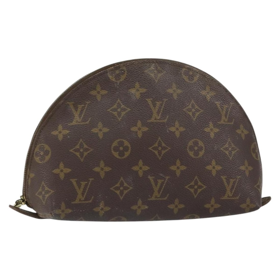 LOUIS VUITTON Monogram Cosmetic Pouch M47520 Auth France: LOUIS VUITTON Monogram Cosmetic Pouch M47520 Auth France This authentic Louis Vuitton Monogram Trousse Demi Ronde Cosmetic Pouch (M47520) combines style and functionality. Crafted in France from durab