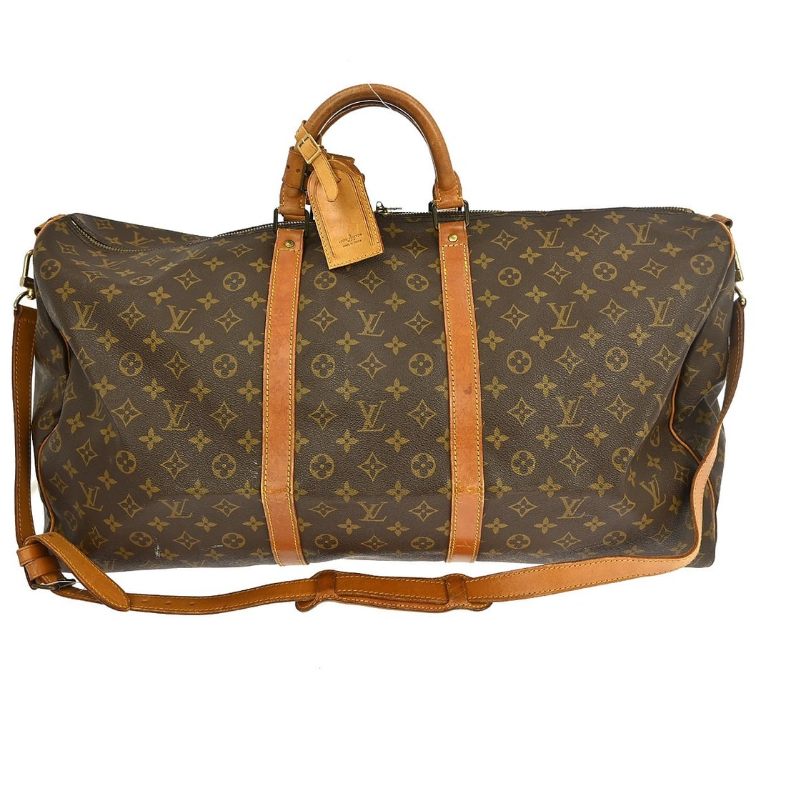 Louis Vuitton Keepall Bandouliiere 60 Monogram Canvas Extra Large Travel Bag: Louis Vuitton Keepall Bandouliiere 60 Monogram Canvas Extra Large Travel Bag The Louis Vuitton Monogram Keepall Bandouliere 60 is an extra-large duffle bag designed for travel. Crafted from the brand'