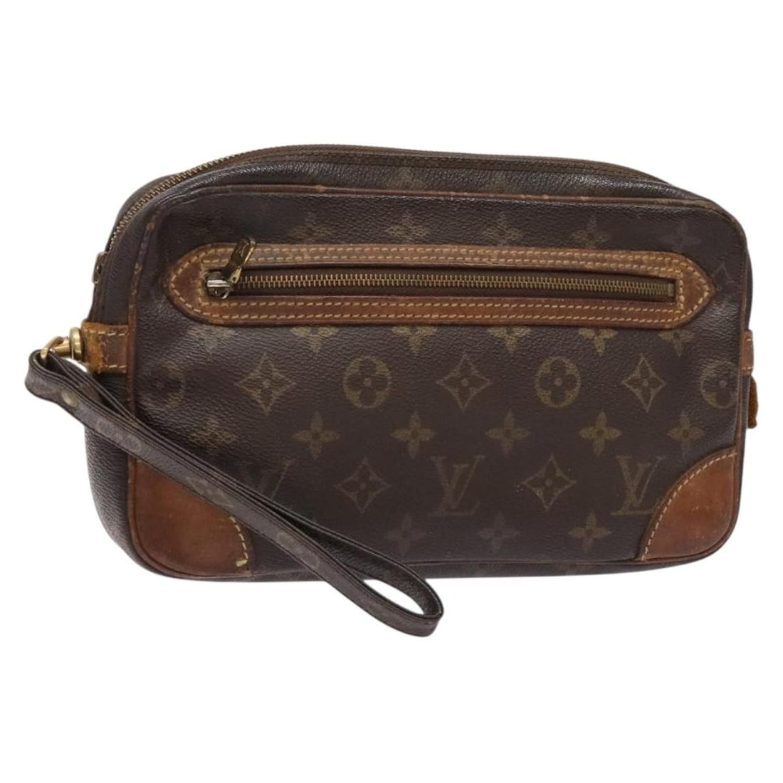 LOUIS VUITTON Monogram Marly Dragonne GM Clutch Bag M51825 France: LOUIS VUITTON Monogram Marly Dragonne GM Clutch Bag M51825 France This LOUIS VUITTON Monogram Marly Dragonne GM Clutch Bag is a stylish accessory made from durable Monogram Canvas, showcasing the icon
