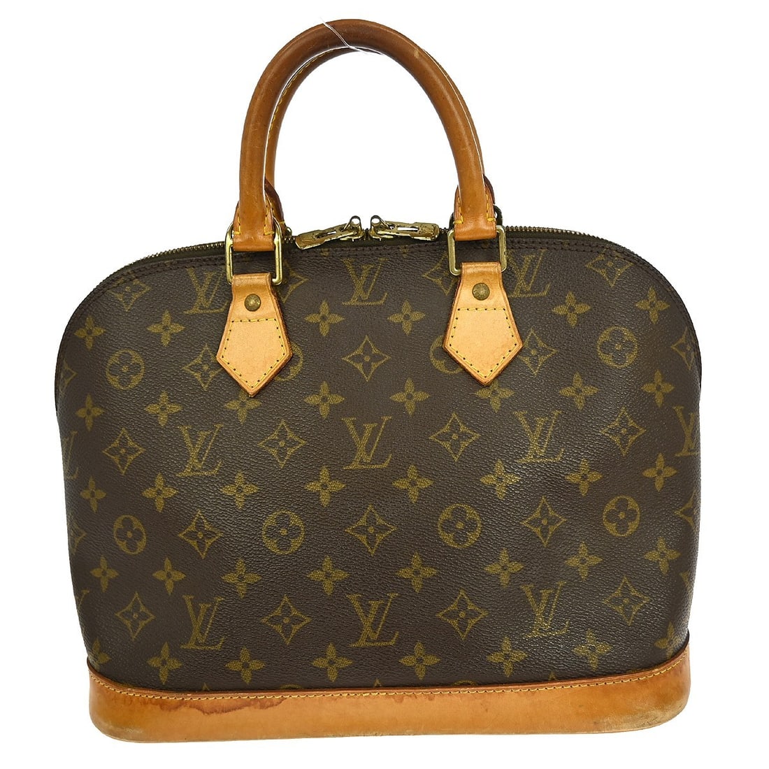 Louis Vuitton Alma Monogram Canvas Medium Brown Handbag M51130: Louis Vuitton Alma Monogram Canvas Medium Brown Handbag M51130 This Louis Vuitton Alma handbag features the iconic Monogram canvas exterior and a classic brown color. Designed with double beige handle