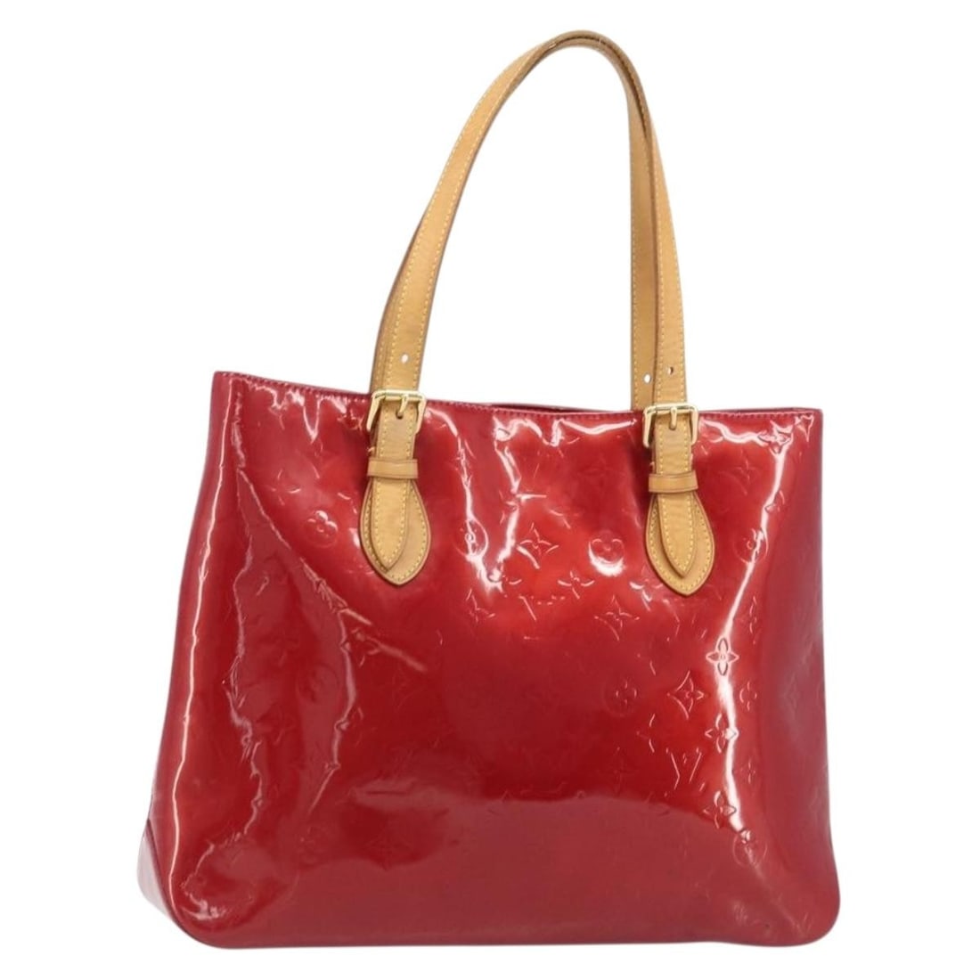 Louis Vuitton Brentwood Monogram Vernis Pomme D'amour Patent Shoulder Bag M91989 (1 of 18)