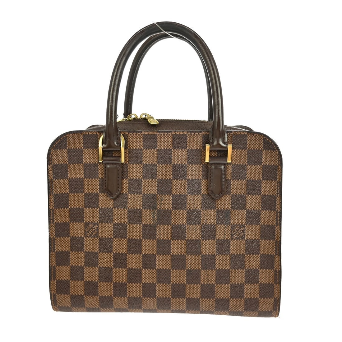 Louis Vuitton Triana Damier Ebene Satchel Handbag: Louis Vuitton Triana Damier Ebene Satchel Handbag This Louis Vuitton Triana handbag features the signature Damier Ebene canvas leather in a classic brown color. Designed as a medium-sized satchel or t