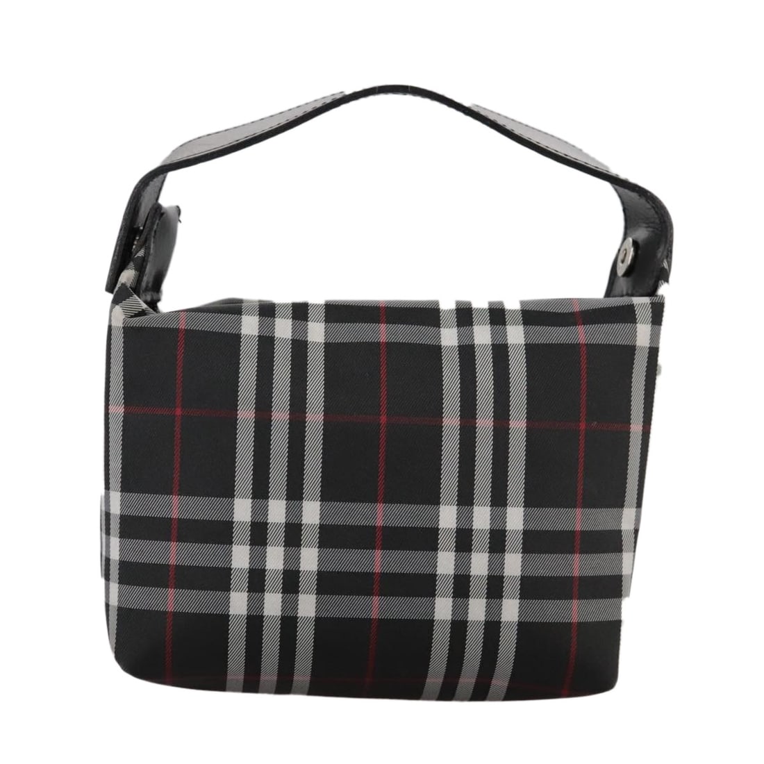 Nylon Nova Check Black Handbag by Burberry Italy 14cm: Nylon Nova Check Black Handbag by Burberry Italy 14cm This Burberry Nova Check handbag is crafted from durable nylon in black and designed for women. Made in Italy, it features the signature Nova Chec
