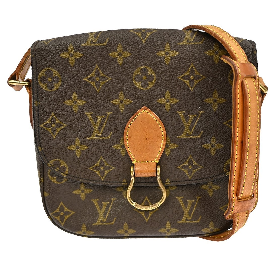 Louis Vuitton Saint Cloud MM Monogram Canvas Medium Shoulder Bag: Louis Vuitton Saint Cloud MM Monogram Canvas Medium Shoulder Bag This is a vintage Louis Vuitton Saint Cloud MM shoulder bag featuring the iconic monogram canvas and leather exterior. The bag has a pu