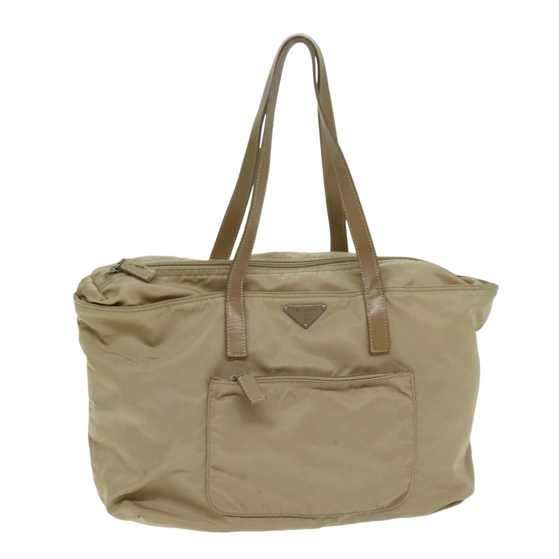 Prada beige nylon tote bag made in Italy: Prada beige nylon tote bag made in Italy This PRADA tote bag is crafted from beige nylon and features a spacious design suitable for everyday use. Made in Italy, the bag is designed for women and incl
