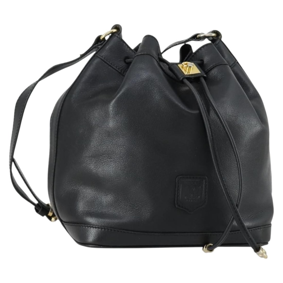 CELINE Black Leather Shoulder Bag Gold Accents Made in Italy: CELINE Black Leather Shoulder Bag Gold Accents Made in Italy This CELINE shoulder bag is crafted from black leather with gold-tone accents. Made in Italy, the bag features a classic shoulder style wit
