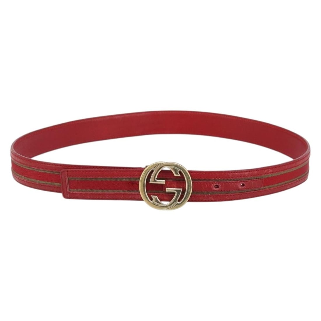 Red Leather Gucci Belt with Gold Hardware 39.4 Inch for Women: Red Leather Gucci Belt with Gold Hardware 39.4 Inch for Women This GUCCI women's belt is crafted from red leather and features gold-tone accents. Measuring approximately 39.4 inches in total length an