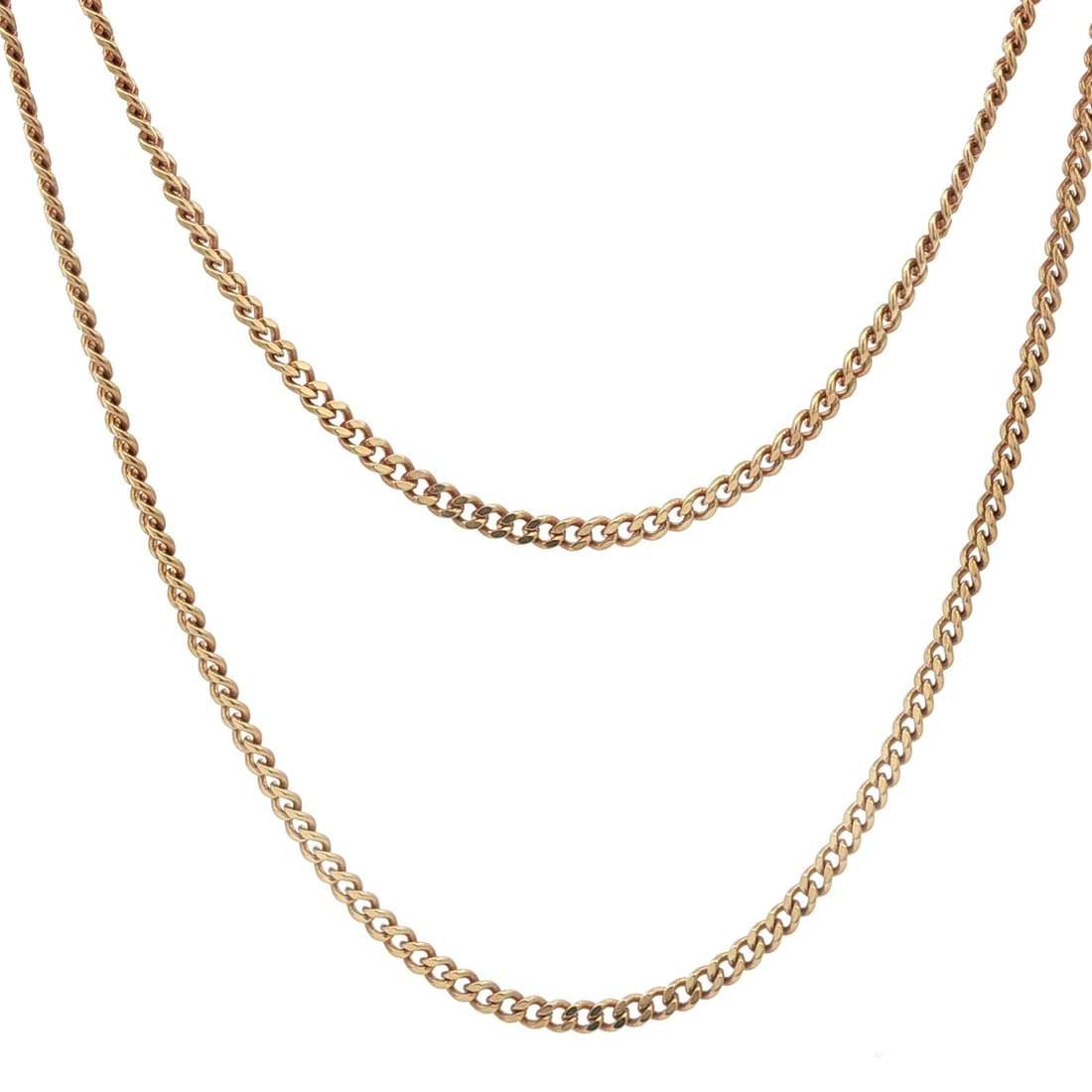 21 Inch Curb Link Necklace in 18k Yellow Gold with Spring Ring Clasp: 21 Inch Curb Link Necklace in 18k Yellow Gold with Spring Ring Clasp This vintage curb link chain necklace is crafted from solid 18k yellow gold. Designed for unisex adults, it features a 21-inch leng
