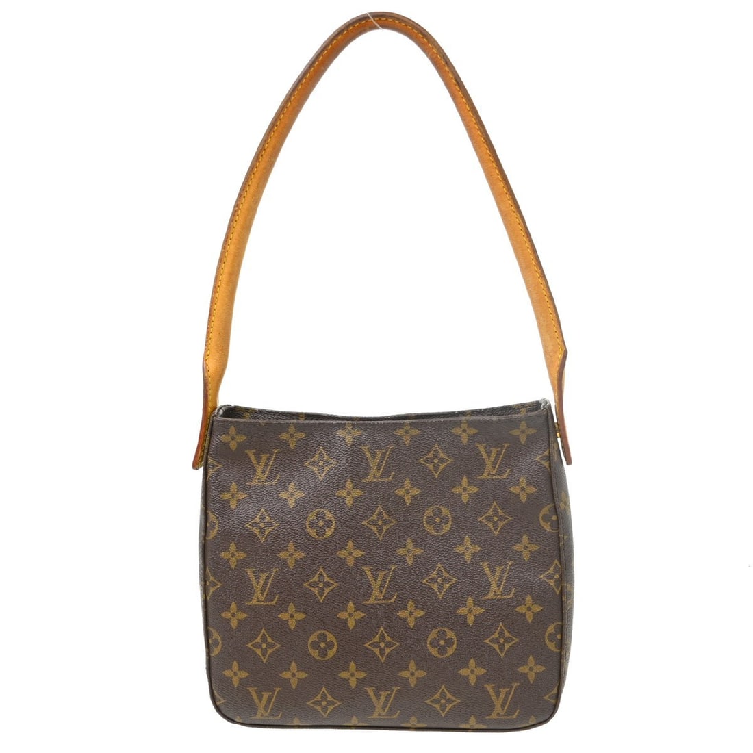 Louis Vuitton Mini Looping Monogram Canvas Top Handle Bag: Louis Vuitton Mini Looping Monogram Canvas Top Handle Bag This Louis Vuitton Looping MM handbag features the iconic monogram canvas leather exterior and a classic top handle in brown. Designed in a me
