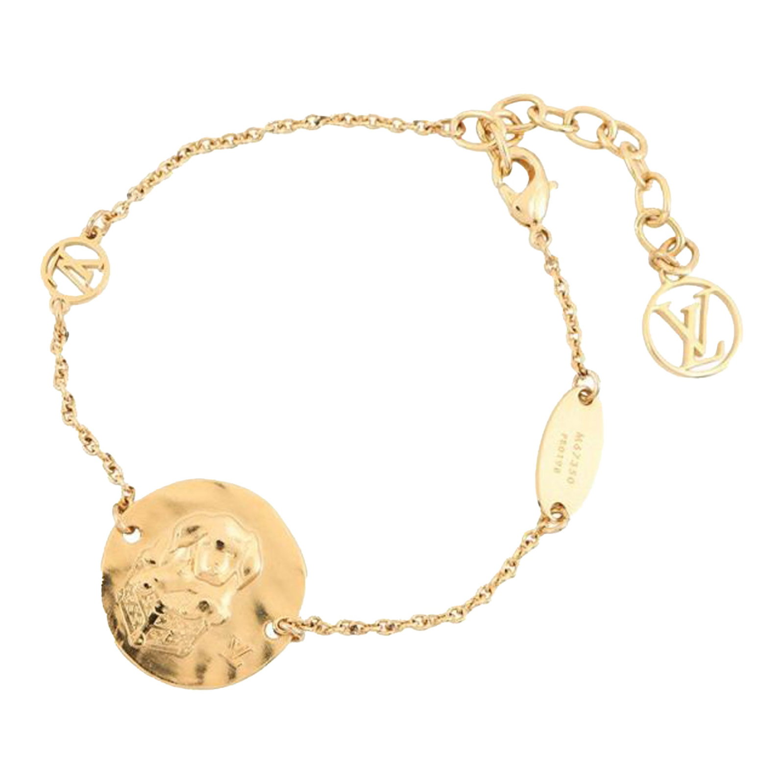 Louis Vuitton In The Sky Zodiac Gold Tone Charm Bracelet: Louis Vuitton In The Sky Zodiac Gold Tone Charm Bracelet This Louis Vuitton In The Sky Zodiac Bracelet features a gold-tone chain link design with engraved zodiac-themed charms and a lobster claw clas