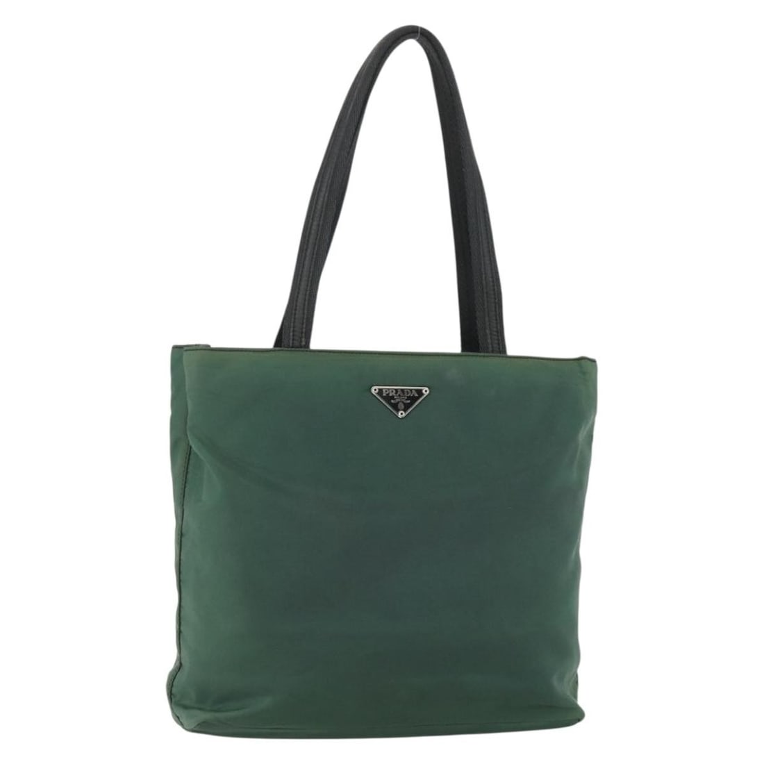 Prada nylon green silver tote Italy 10.2 inch: Prada nylon green silver tote Italy 10.2 inch This PRADA tote bag features a green and silver nylon exterior, offering a stylish and practical design. Made in Italy, the bag is designed for women and 