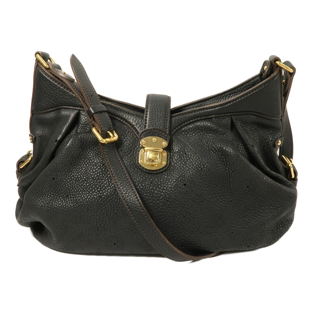 Louis Vuitton Mahina XS Black Calfskin Shoulder Bag GHW M95660: Louis Vuitton Mahina XS Black Calfskin Shoulder Bag GHW M95660 This Louis Vuitton Mahina XS shoulder bag features the signature Monogram Mahina leather in black, crafted from calfskin (cowhide) for a 