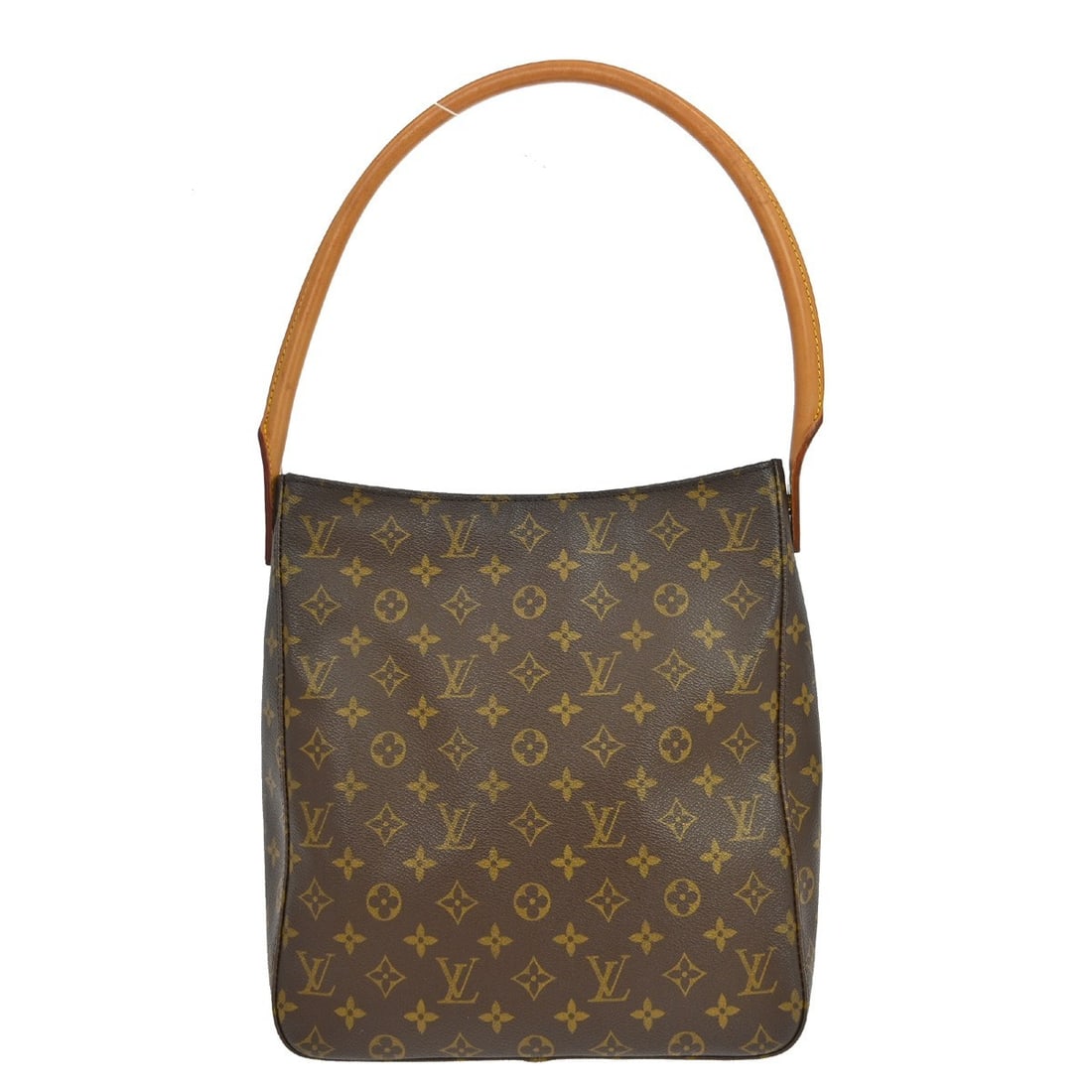 Louis Vuitton Looping GM Monogram Leather Shoulder Bag Brown M51145: Louis Vuitton Looping GM Monogram Leather Shoulder Bag Brown M51145 This Louis Vuitton Looping GM shoulder bag features the iconic Monogram pattern on brown leather, complemented by beige leather hand