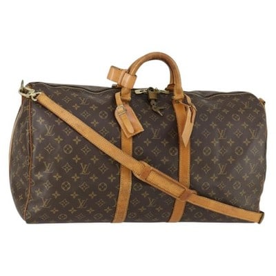 Louis Vuitton Keepall 55 Monogram Canvas Boston Bag with Strap (1 of 18)