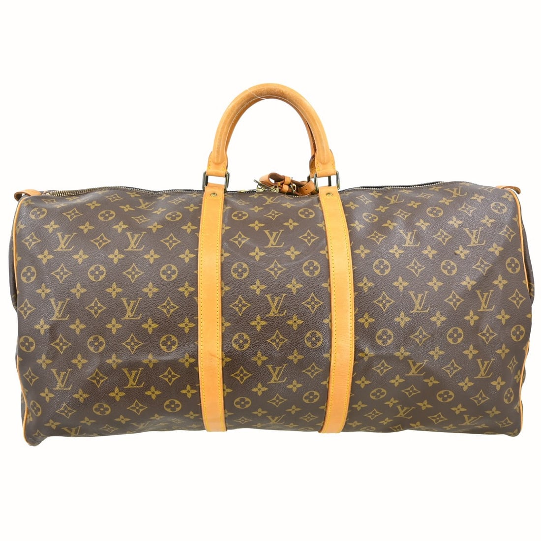 Louis Vuitton Keepall 60 Monogram Canvas Extra Large Travel Duffle Bag: Louis Vuitton Keepall 60 Monogram Canvas Extra Large Travel Duffle Bag This is a vintage Louis Vuitton Keepall 60 travel handbag featuring the iconic monogram canvas leather exterior. Designed in an e
