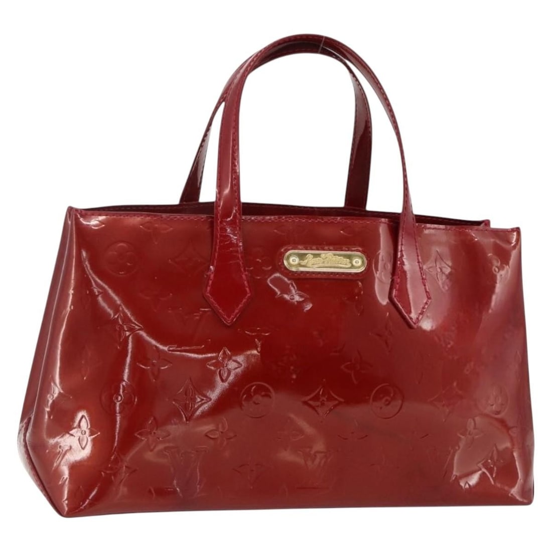 Louis Vuitton Wilshire PM Monogram Vernis Pomme D'amour handbag: Louis Vuitton Wilshire PM Monogram Vernis Pomme D'amour handbag This Louis Vuitton Monogram Vernis Wilshire PM bag in Pomme D'amour features a patent leather exterior with a glossy finish. The handbag