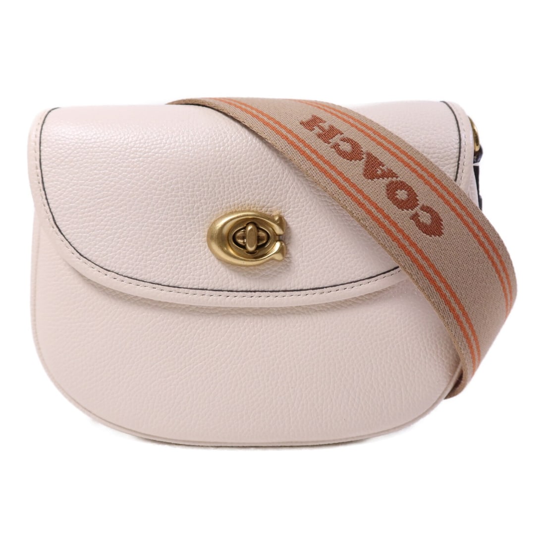 Coach White Calfskin E2272-CA094 Shoulder Bag with Gold Hardware: Coach White Calfskin E2272-CA094 Shoulder Bag with Gold Hardware This COACH shoulder bag features a pristine white calfskin leather exterior, offering a sleek and elegant design. Crafted for women, th